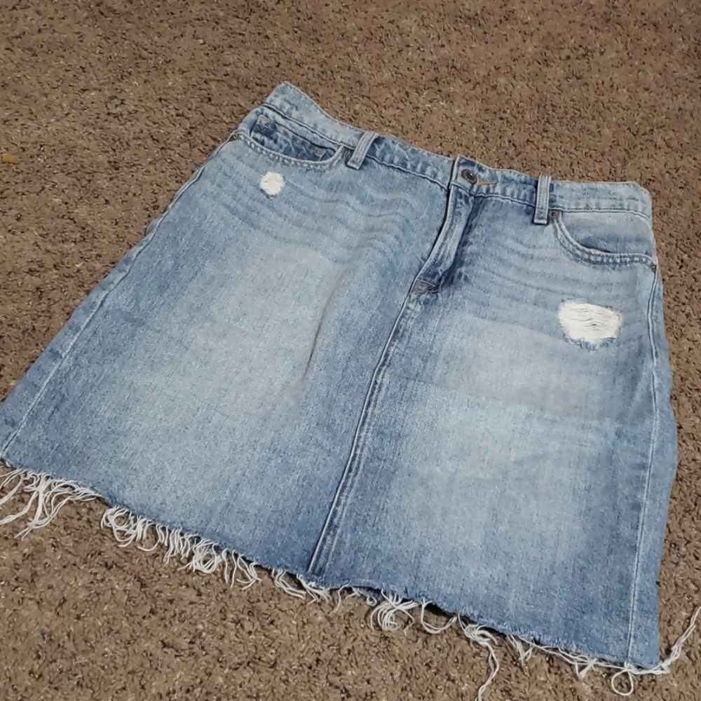 Lucky Brand Ripped Jean Demim Skirt